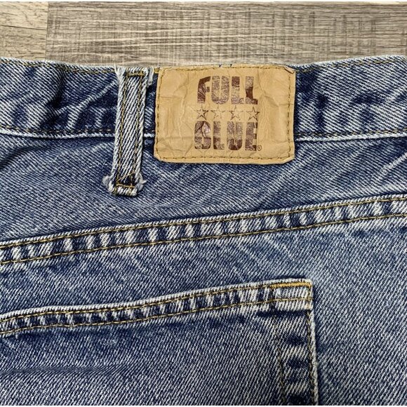 Full Blue Mens Jeans 40x30 Relaxed Fit Flannel Lined 100% Cotton Denim Straight - Picture 6 of 15